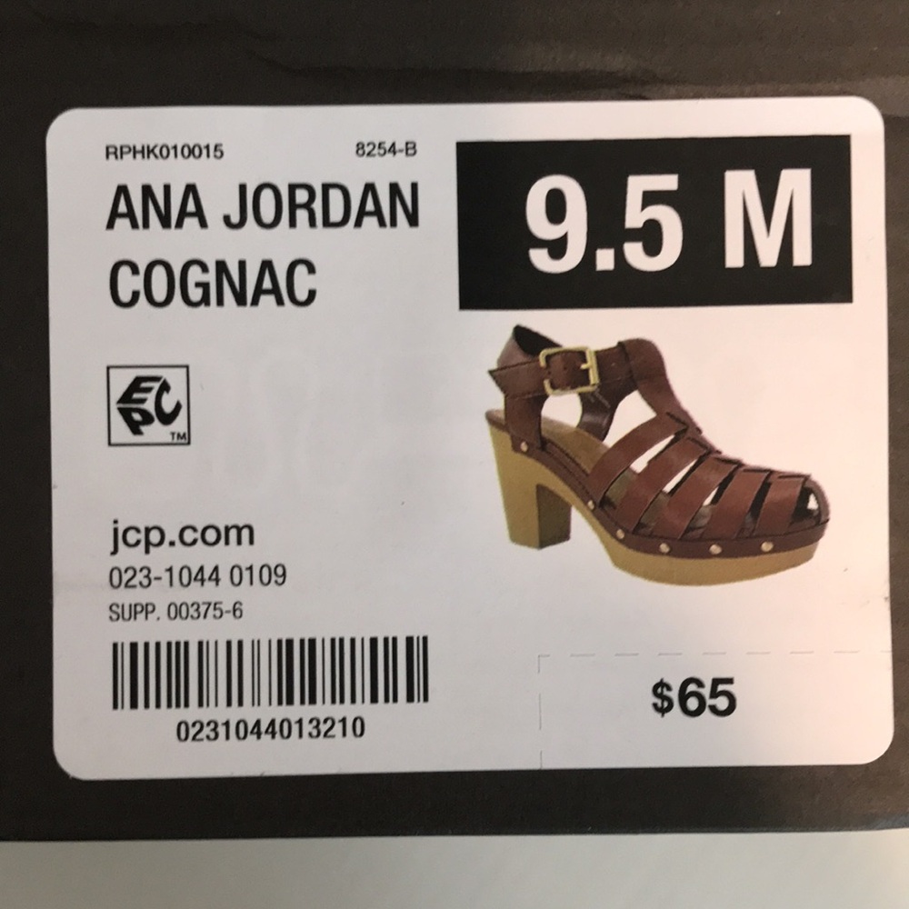a.n.a Woman's 9.5 Jordan Fisherman Sandals Cognac Brown Studded Block Heel NEW - Picture 7 of 7